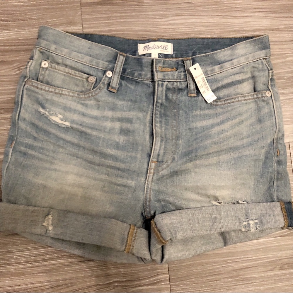 Madewell Denim Cuffed Distressed Shorts Size 24